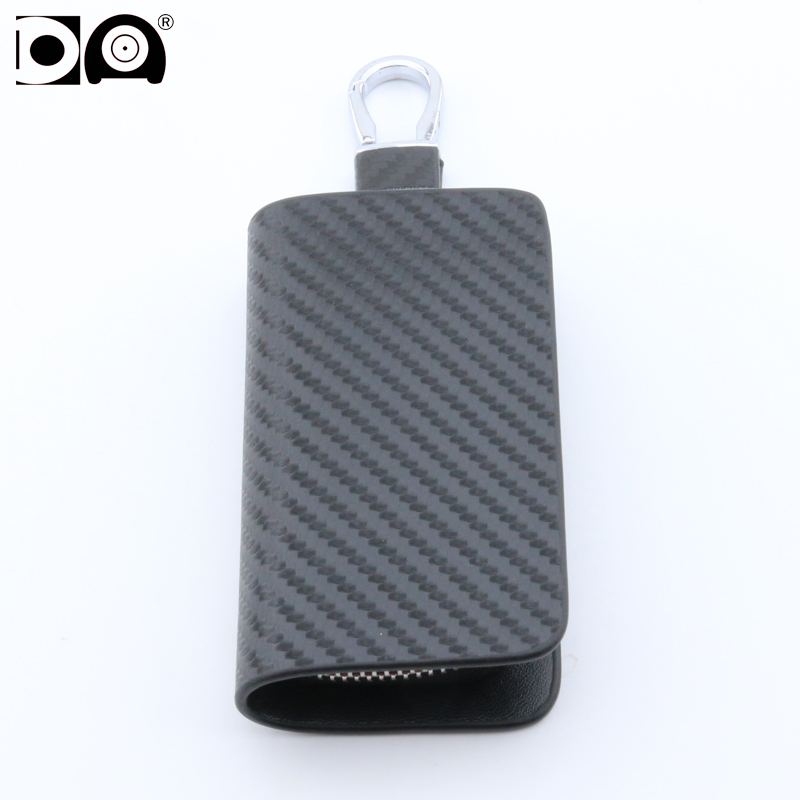 Car Key Signal Blocker - カーボンブラック ユニバーサルカーキーウォレットケースバッグホルダー ジッパー付き ほとんどの車種のキーに適しています