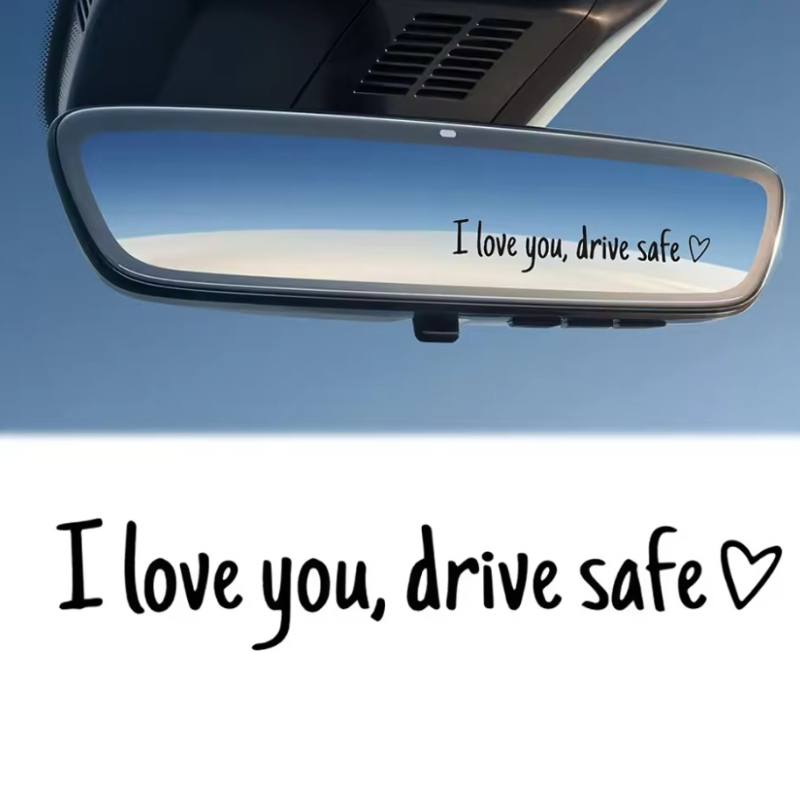 Car Accessories For Women - I Love You バックミラー デカール -