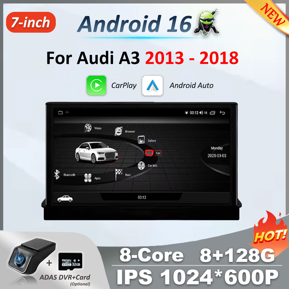 Car Accessories In India - Android 16 タッチスクリーン 7インチ Audi A3