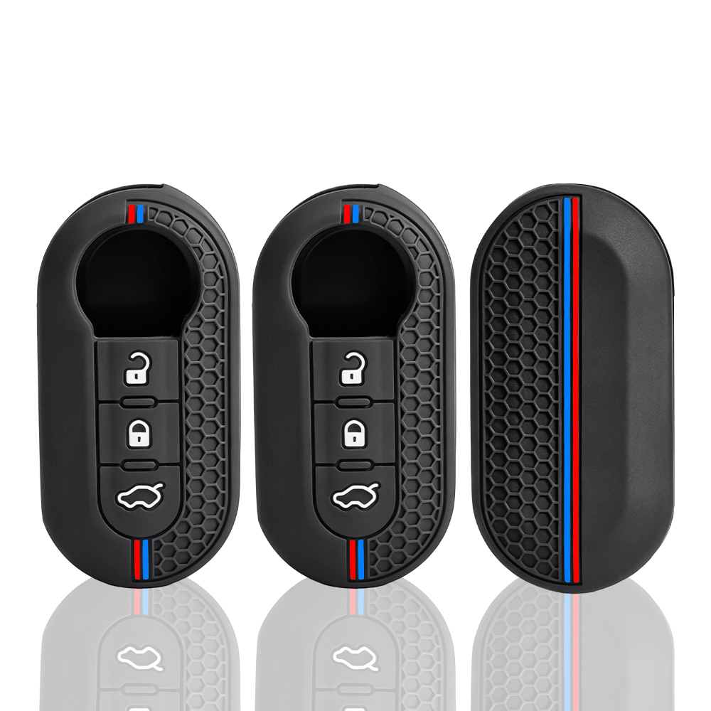 Car Key Signal Blocker - シリコン製カーキーケースカバー フィアット500 パンダ デュカト 500L ランチア