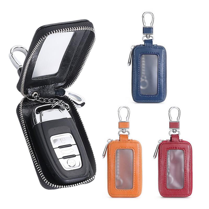 Car Key Signal Blocker - 革製車のキーバッグユニセックスキープロテクターキーホルダー多機能オーガナイザー家政婦車のキーケース自動リモートキーフォブポーチ