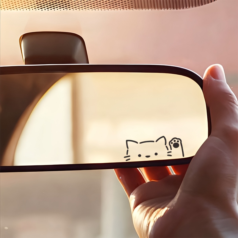 Car Accessories Quotes - 2枚セット 漫画風の覗き見猫 車のミラーステッカー スタイリングデカール 自動車のリアウィンドシールドやクォーターウィンドウにフィット、バイクやノートパソコンの装飾にも最適