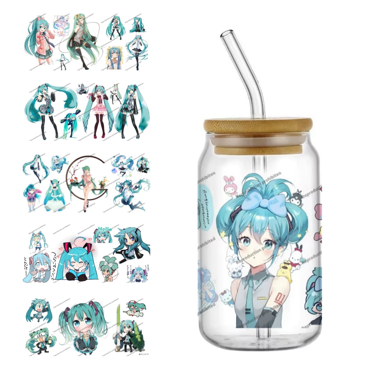 Car Accessories Quotes - 初音ミク UV DTF カップラップ 16 オンス