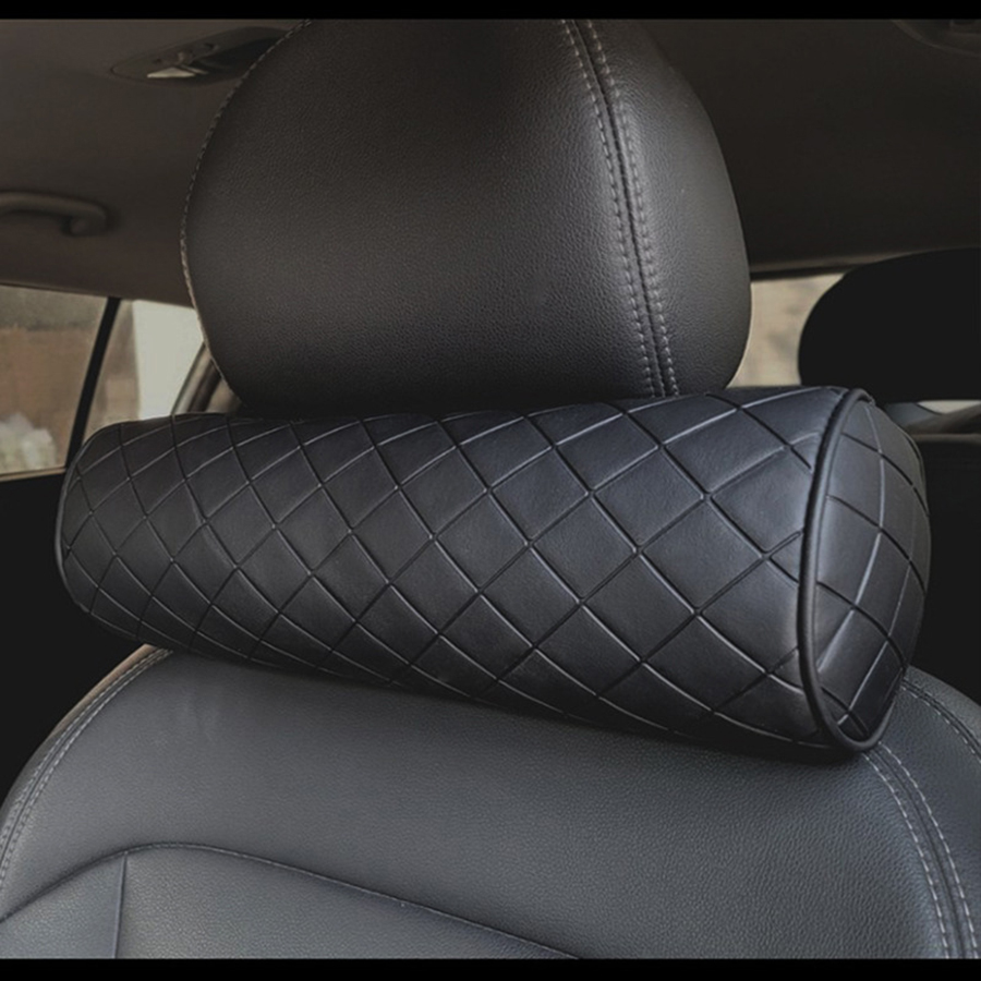 Car Accessories Nearby - 1個入り メモリーフォーム製 車用ネックピロー サポート用円筒形トラベルクッション ヘッドレスト 快適性と痛みの緩和に