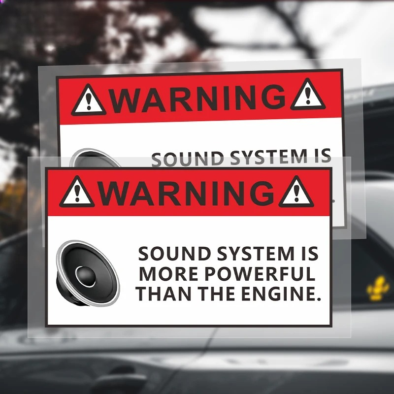 Car Accessories Sound System - JDMサブウーファー 面白いサウンドシステム 警告デカール 防水ビニールステッカー 車 バイク