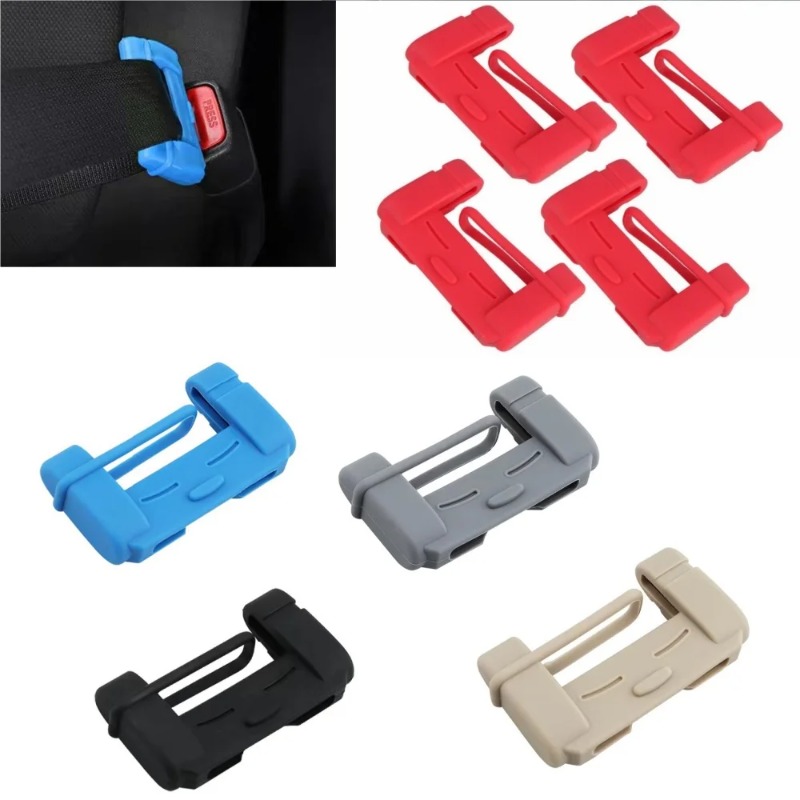 Car Accessories For Inside - 2個入り 車用シートベルトクリップ シリコン保護カバーホルダー、傷防止・防塵インテリア保護カバー