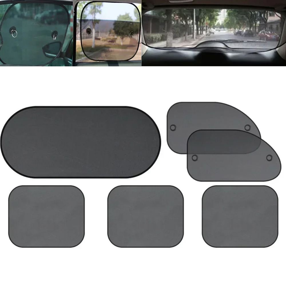 Car Accessories Window - 1 セット黒窓カーテンサイドガラスメッシュサンシェードアクセサリー自動フロントリア車の窓サンシェードカバー太陽 UV 保護