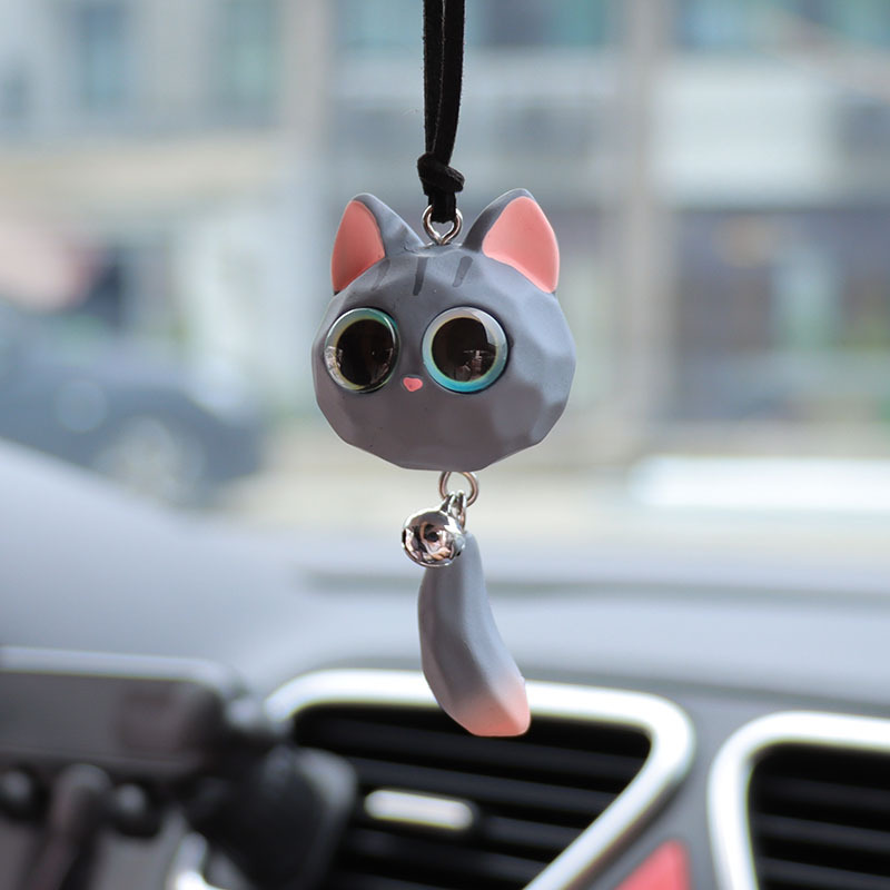 Car Accessories Mirror Hanging - 車のバックミラーペンダント、ベルとキツネのペンダント、車のハンギングアクセサリー、インテリアバックパック、バッグ、パーティーギフト、キーホルダー装飾、新しい