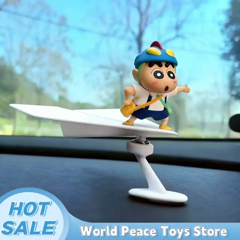 Car Accessories For Inside - 回転航空機クレヨンしんちゃん車のダッシュボード装飾品自動車インテリアコンソール装飾置物デスクトップ装飾ミニモデル