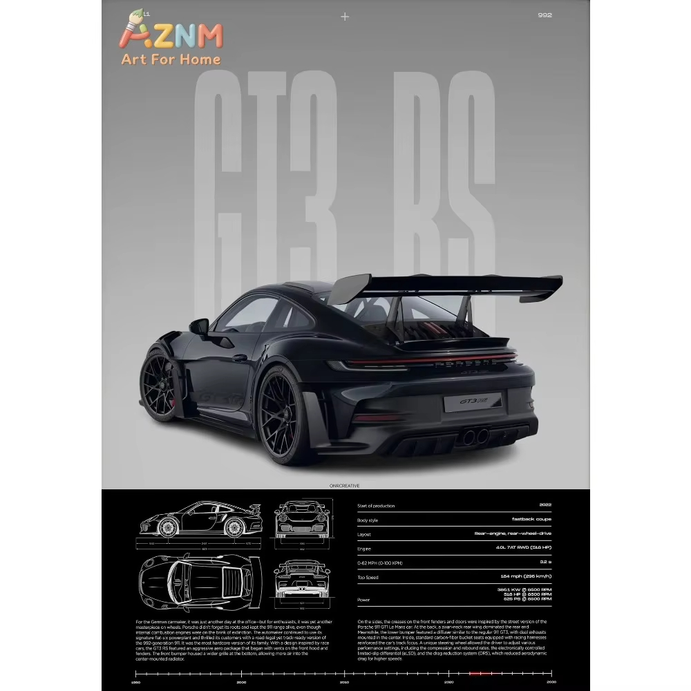 Car Accessories For Inside - 1pc ミニマリスト 911 GT3-RS 718 GT4