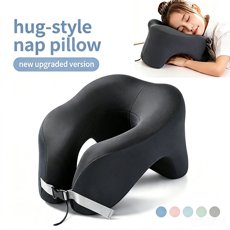 Car Accessories Nearby - メモリーフォームU字型ネックピロー 旅行用飛行機睡眠枕 ソフト頸椎サポート枕 車内オフィスでの昼寝用