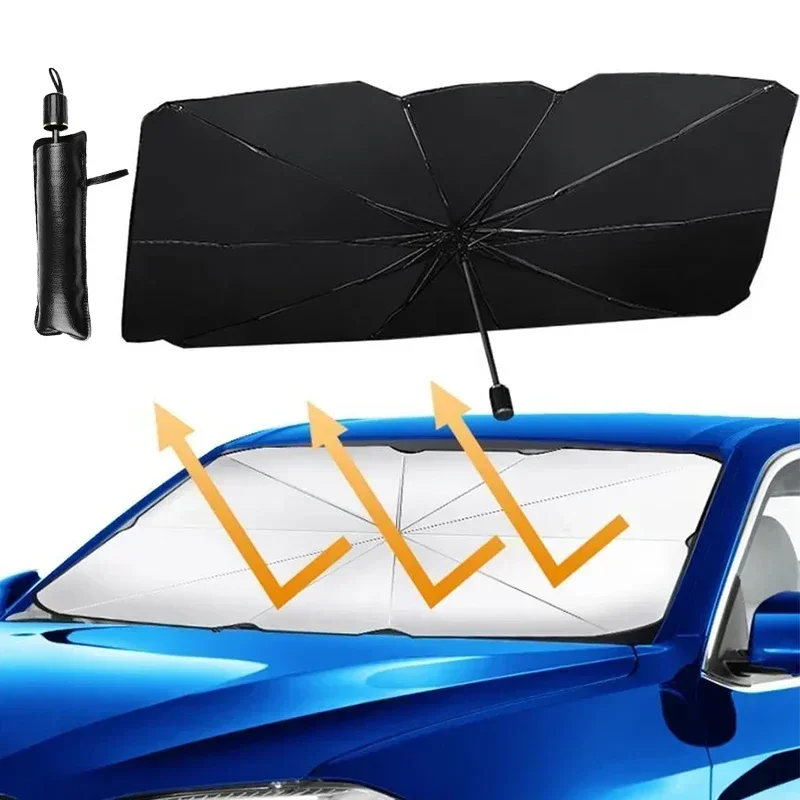 Car Accessories For Interior - 1個入り 車用サンシェード傘 サンシェードプロテクター フロントパラソル 夏用日よけ インテリアフロントガラス保護アクセサリー
