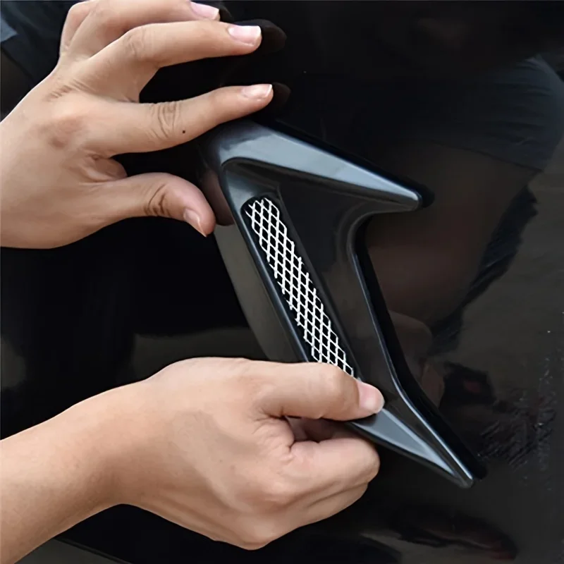 Car Accessories Quotes - カーボンファイバーユニバーサルカーシャークギルフェンダーサイドエアフローアウトレットベント装飾ステッカートリムカバーデカールカースタイリング