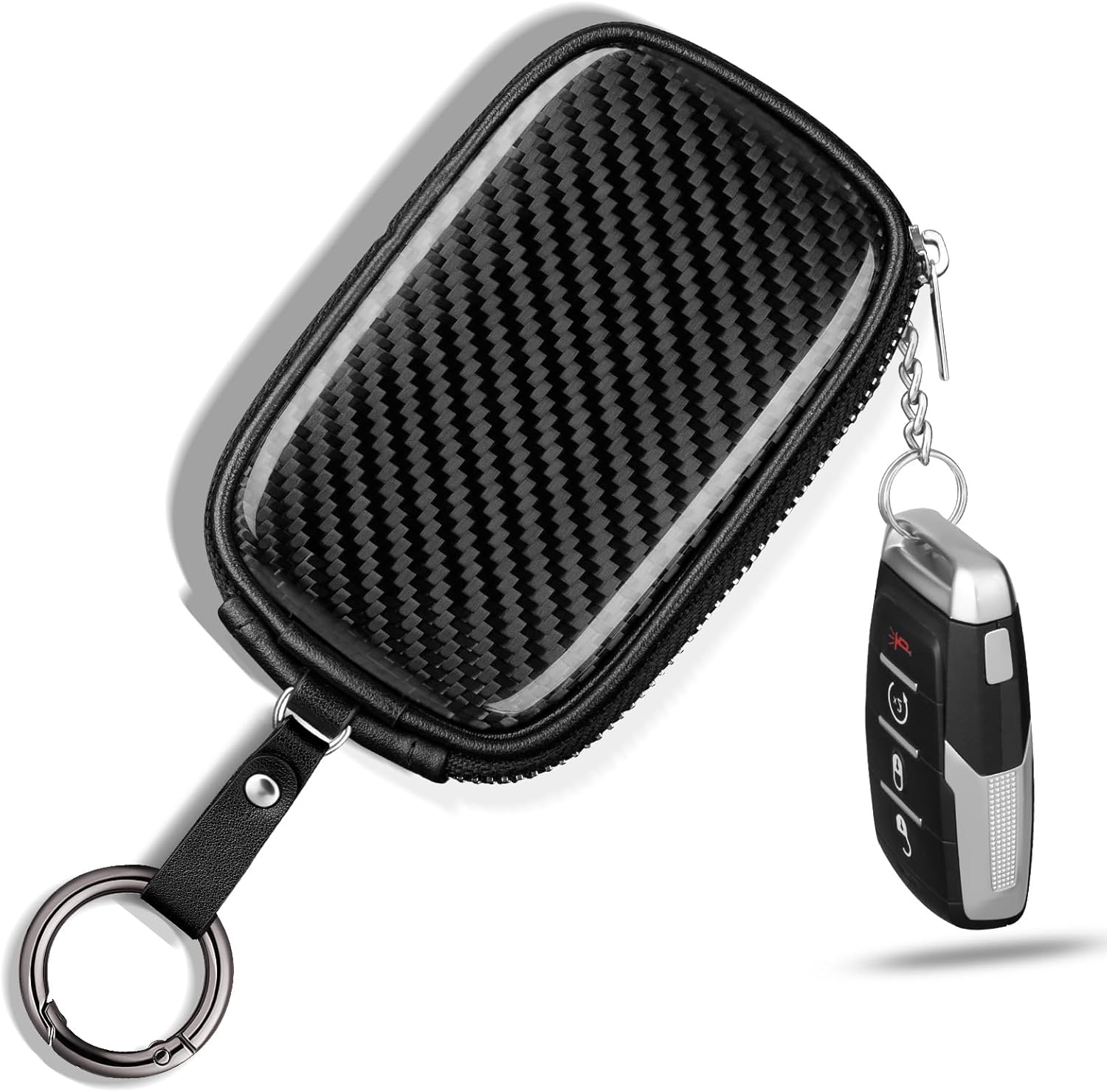 Car Key Signal Blocker - カーボンファイバーユニバーサルキーフォブバッグポーチEMF RFID車のRFID信号ブロックキーフォブプロテクターから持ち物を保護します