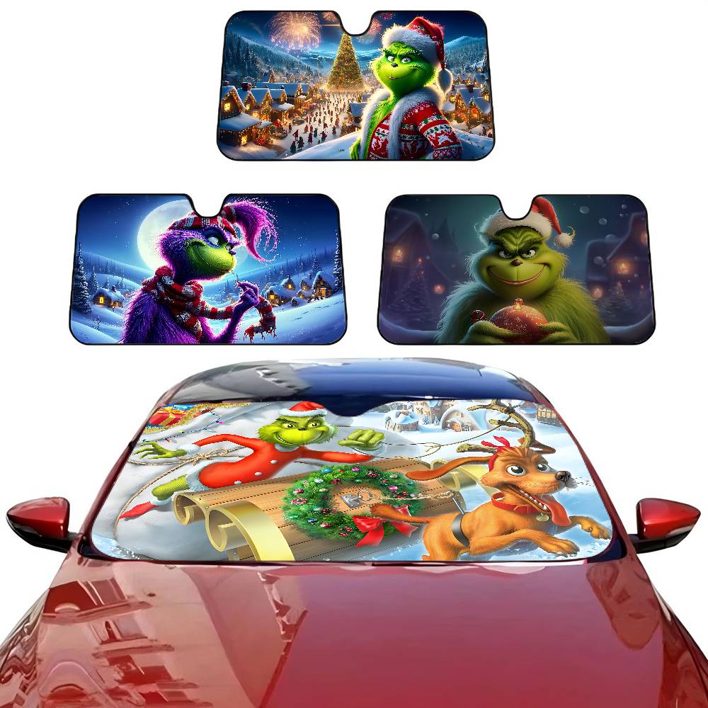 Car Accessories Window - フィルム ザ・G-グリンチ C-クリスマス ウィンドシールド サンシェード 車