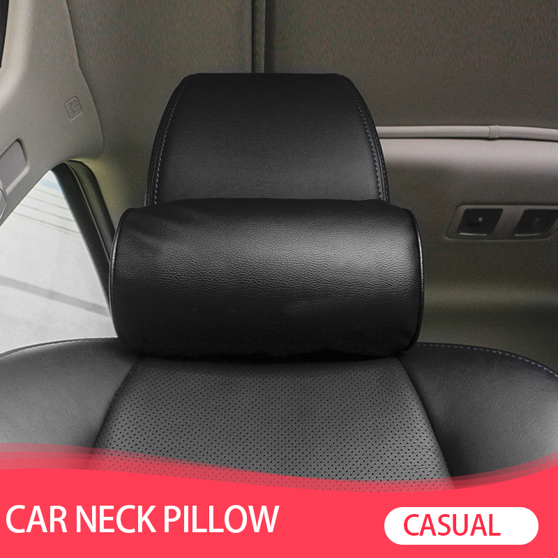 Car Accessories Nearby - 1 個カースタイリングシート首枕保護 PU 自動ヘッドレストサポートレスト旅行車の快適なヘッドレスト首枕
