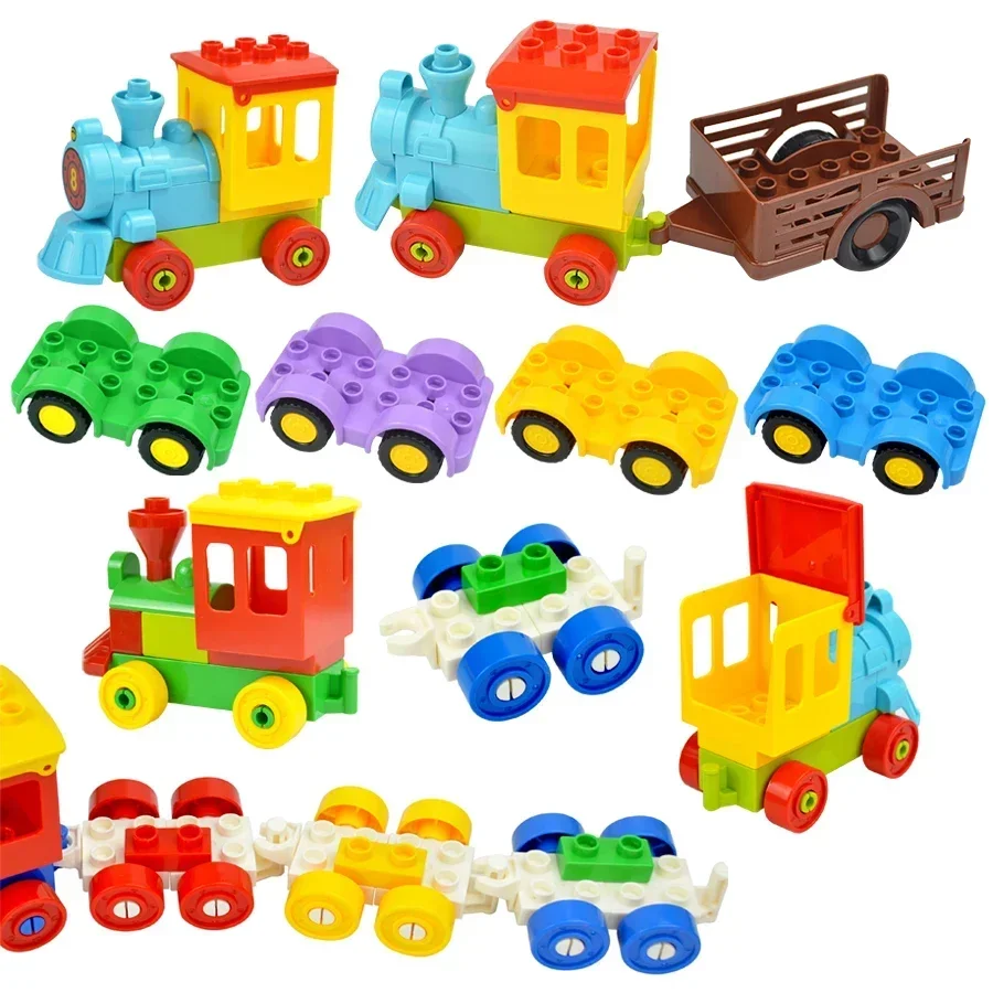 Accessories Car Near - ビッグサイズトラック鉄道列車車両輸送アクセサリーストレートカーブアップヒルレールビルディングブロック市レンガ互換デュプロ