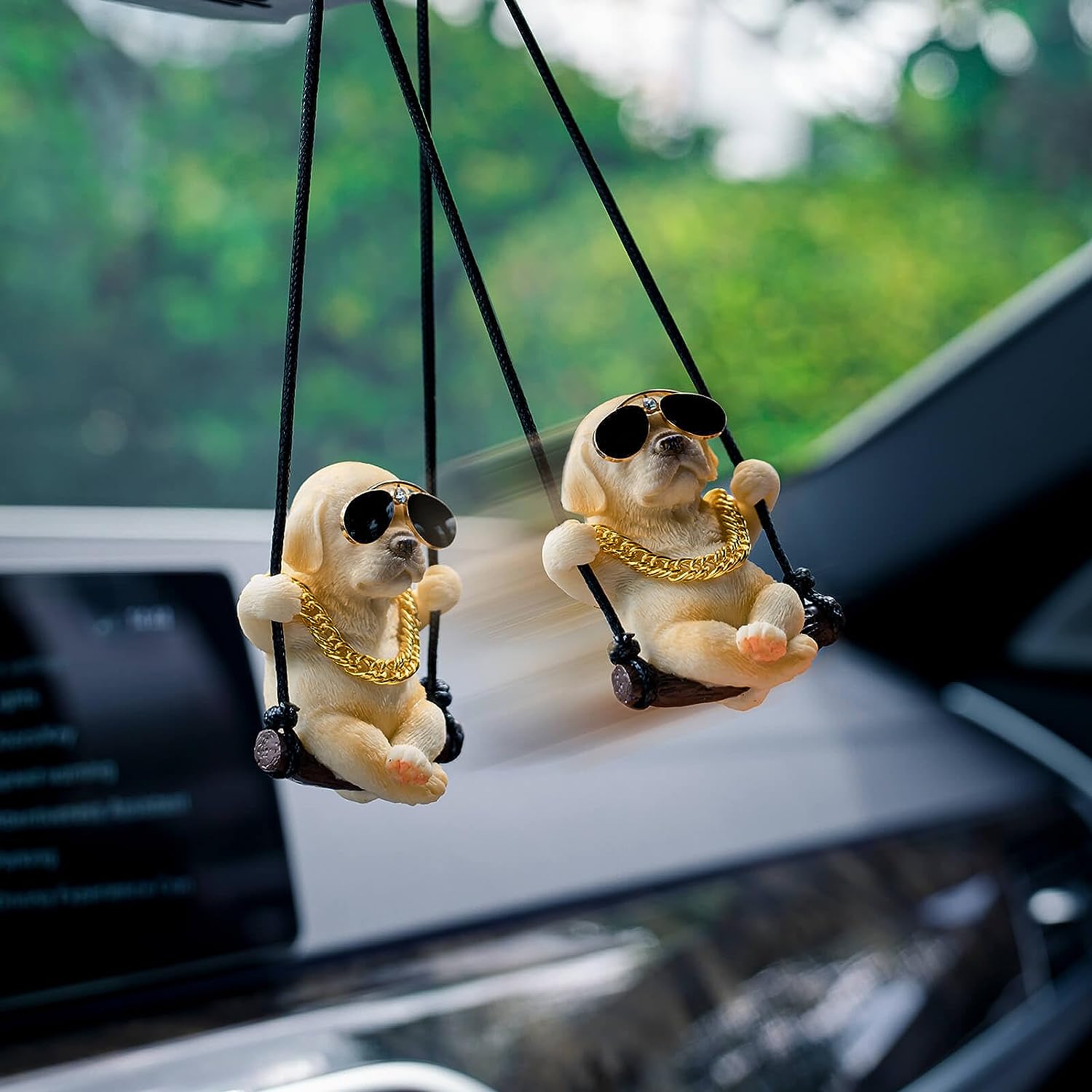 男性と女性のための車のリアビューミラー,かわいいスイングドッ - Car Accessories Mirror Hanging のレビューと価格