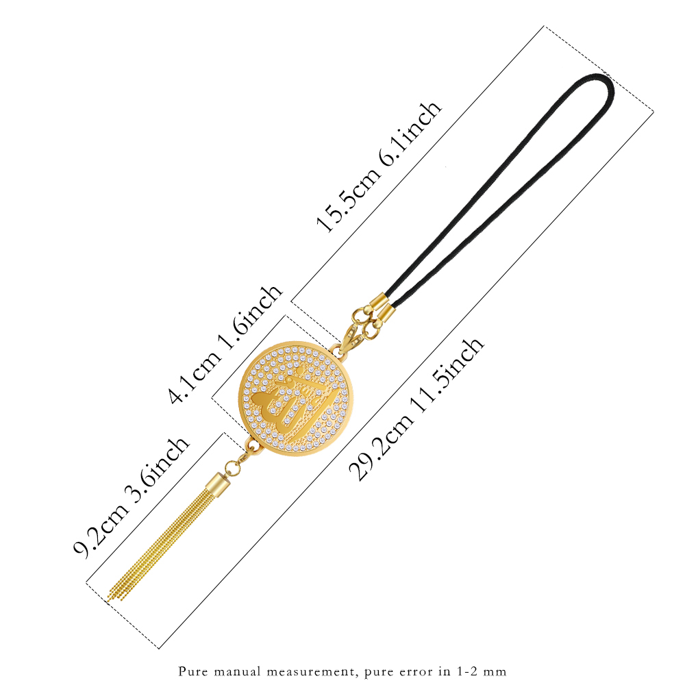 3Dアラビア語イスラム教の神アッラーエンブレムバッジカースタ - Car Accessories Mirror Hanging のレビューと価格