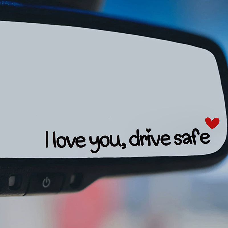 愛しています、安全に運転してください、車のミラーステッカー、 - Car Accessories For Women のレビューと価格