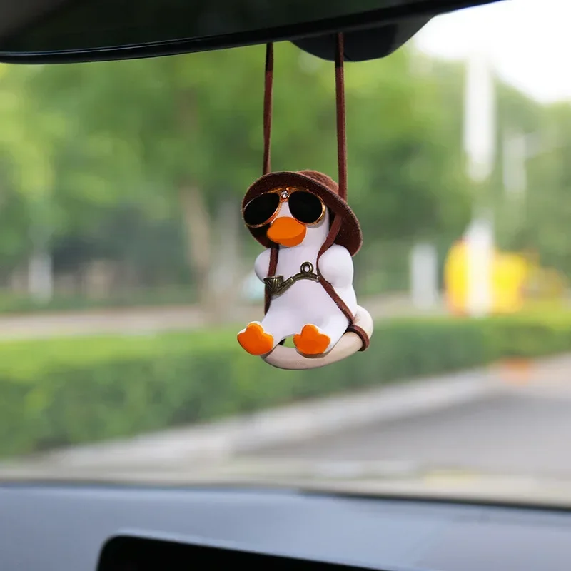 かわいいスイングダックペンダント - 楽しいインテリアバック - Car Accessories Mirror Hanging のレビューと価格