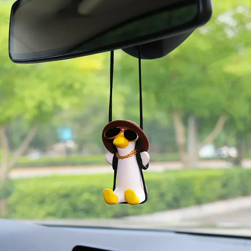 かわいいスイングダックペンダント - 楽しいインテリアバック - Car Accessories Mirror Hanging のレビューと価格