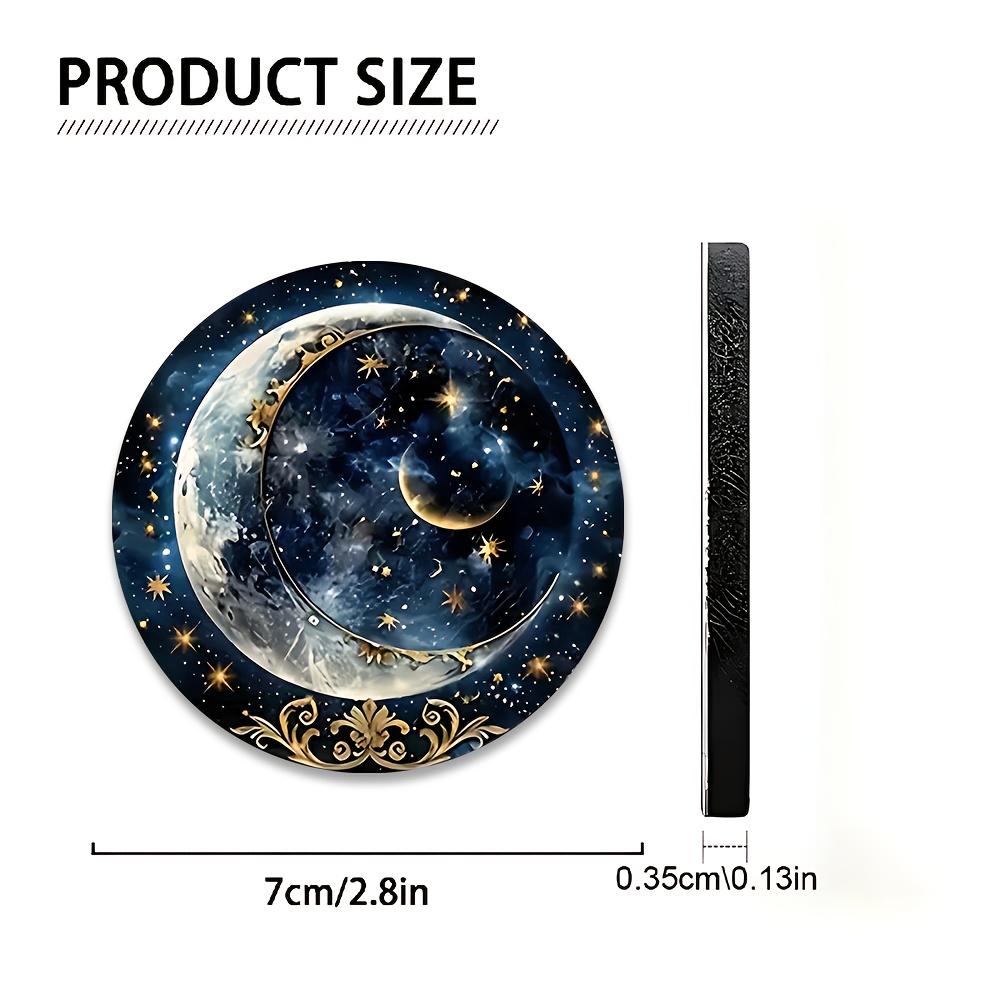 2個入り 星月柄 車用カップコースター - 耐久性のある滑り - Car Accessories For Women のレビューと価格