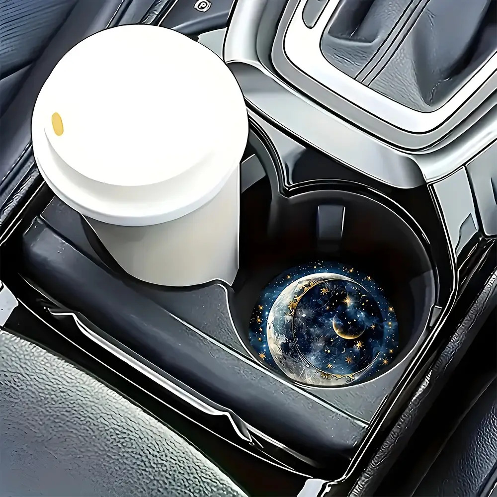 2個入り 星月柄 車用カップコースター - 耐久性のある滑り - Car Accessories For Women のレビューと価格
