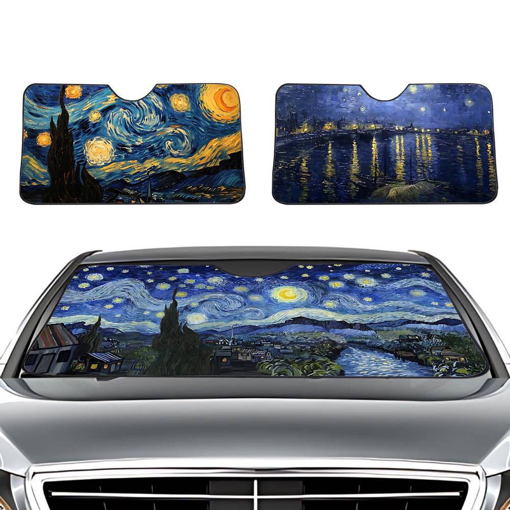 星月夜 V-Van G-Gogh 車用サンシェード フロント - Car Accessories Window のレビューと価格