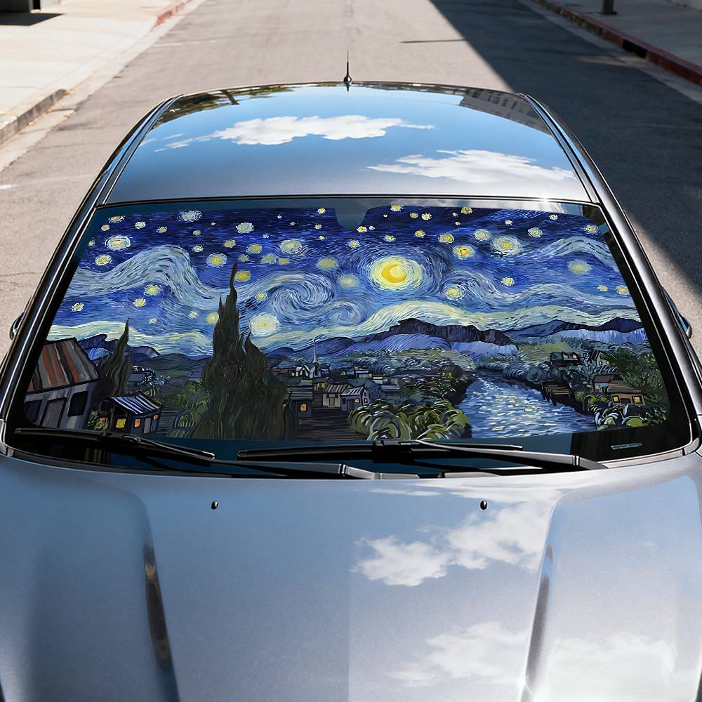 星月夜 V-Van G-Gogh 車用サンシェード フロント - Car Accessories Window のレビューと価格