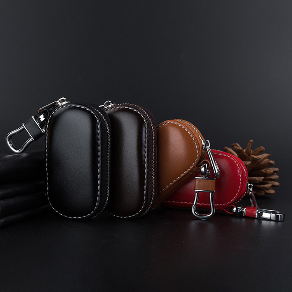 多機能の革製キーケース,キーをクリーニングするためのキーケー - Car Key Signal Blocker のレビューと価格