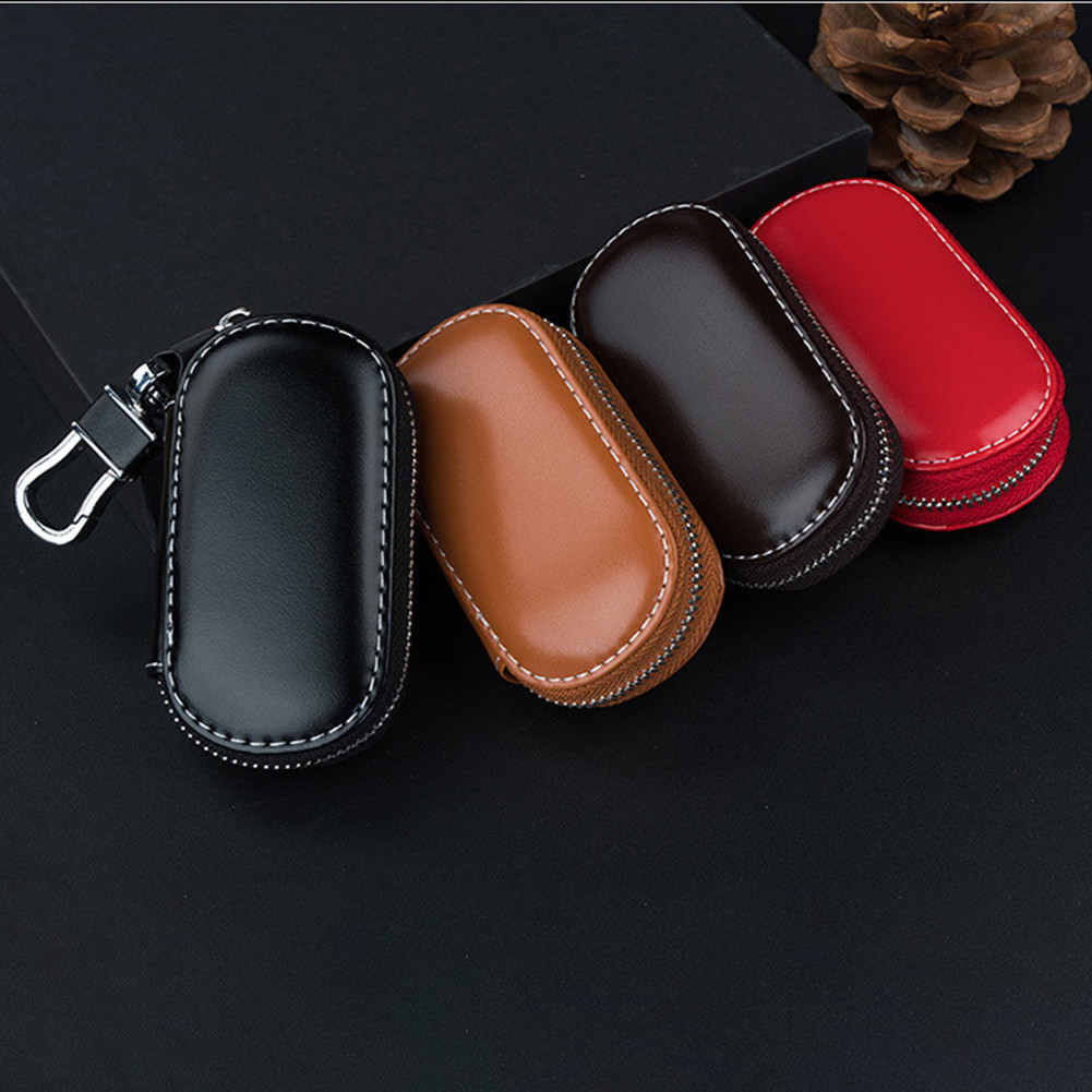 多機能の革製キーケース,キーをクリーニングするためのキーケー - Car Key Signal Blocker のレビューと価格