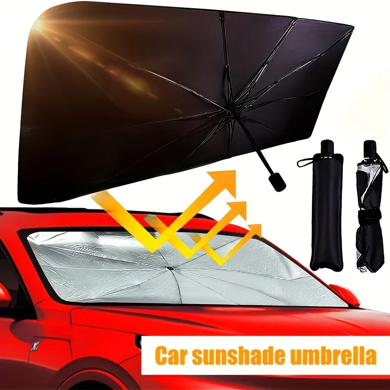 車のサンシェードプロテクターパラソル車のフロントウィンドウサ - Car Accessories Window のレビューと価格