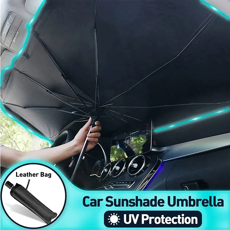 車のサンシェードプロテクターパラソル車のフロントウィンドウサ - Car Accessories Window のレビューと価格