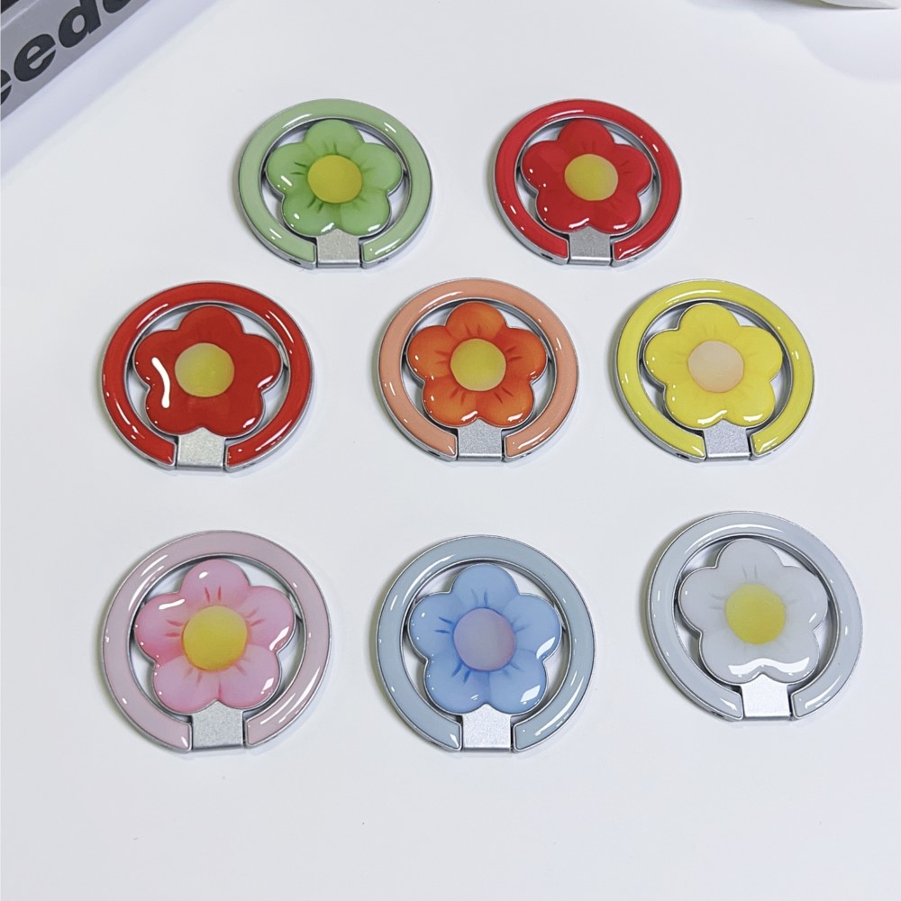 花型マグネット式折りたたみキックスタンド付きスマホリングホル - Car Accessories For Women のレビューと価格