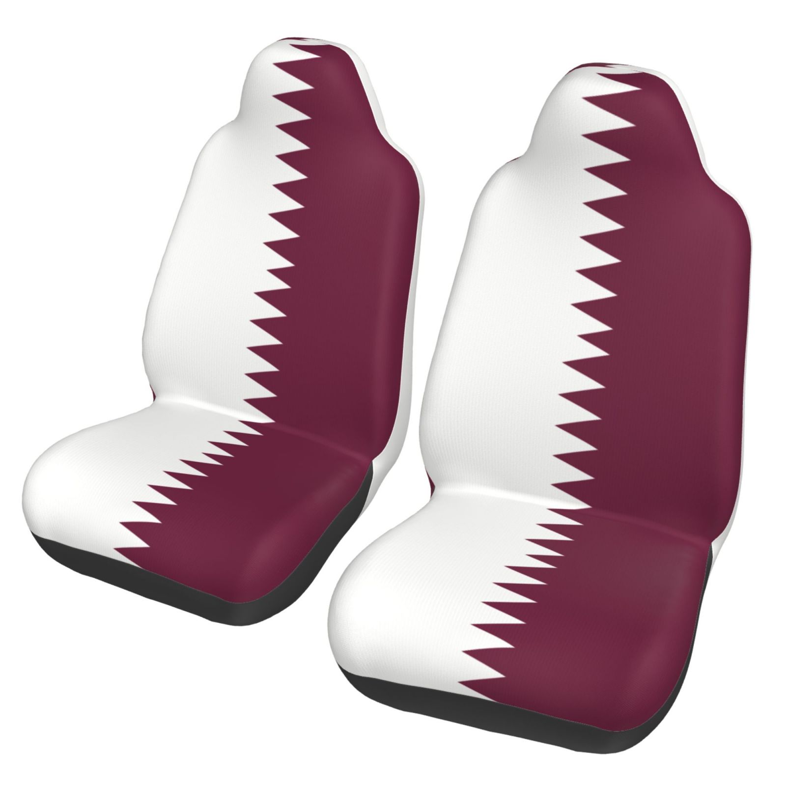 カタール国旗プリント愛国テーマのカーシートカバー 2 個セッ - Car Accessories Qatar のレビューと価格
