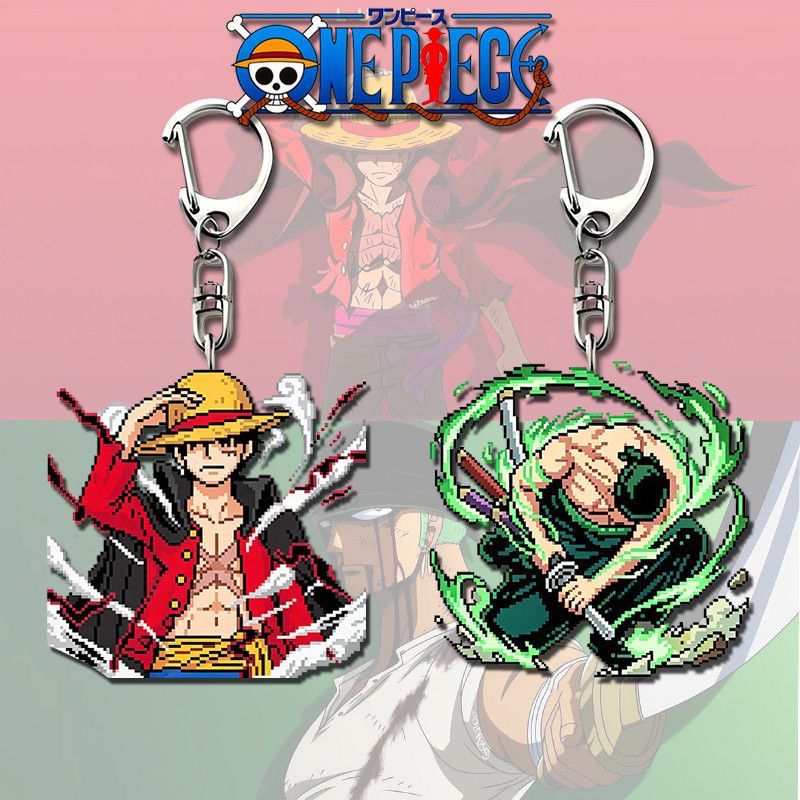 漫画ワンピース ルフィ ゾロ アクリルキーホルダー アニメ周 - Car Accessories Japanese のレビューと価格