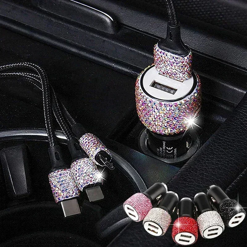 USB カーチャージャー 5V 2.1A デュアルポート高速 - Car Accessories For Women のレビューと価格