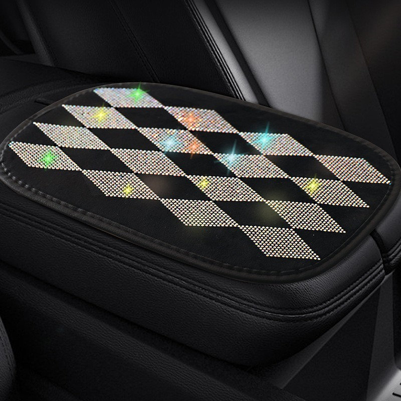車のアームレストパッドダイヤモンド防水滑り止め収納ボックスパ - Car Accessories For Women のレビューと価格