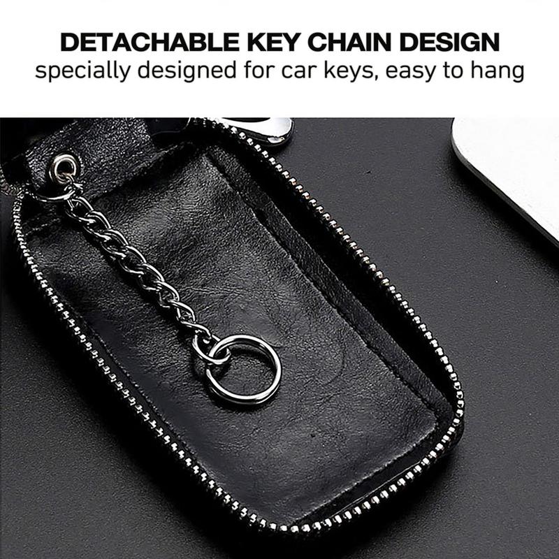 革製車のキーバッグユニセックスキープロテクターキーホルダー多 - Car Key Signal Blocker のレビューと価格