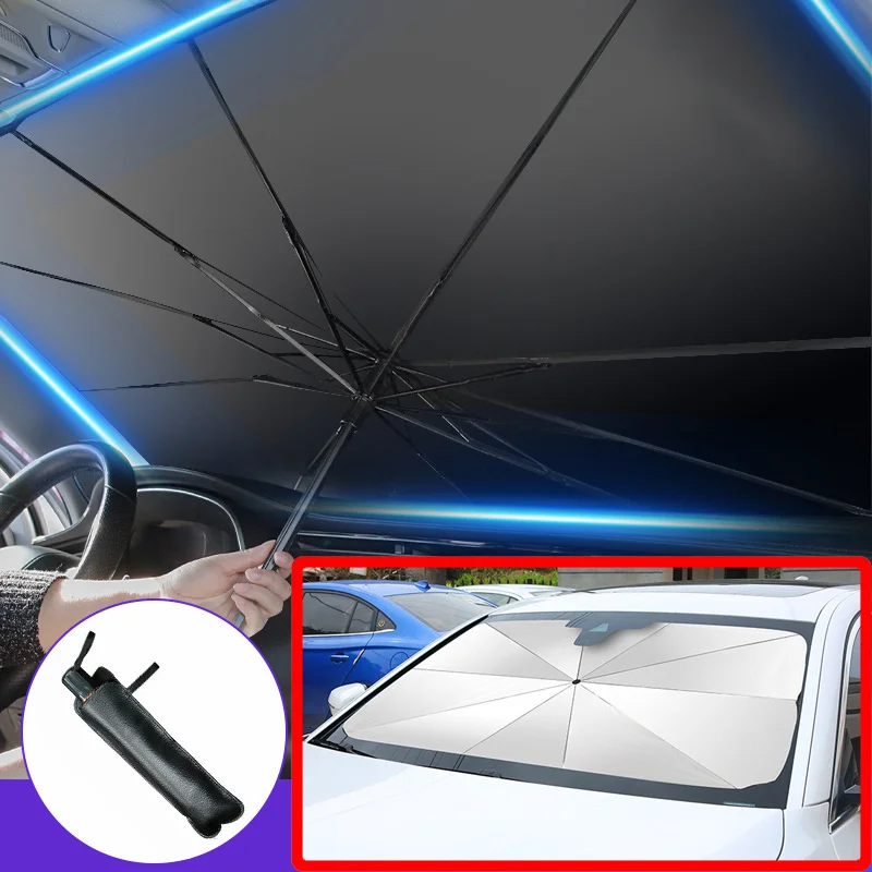 折りたたみ式車用サンシェードプロテクターパラソルフロントウィ - Car Accessories Window のレビューと価格