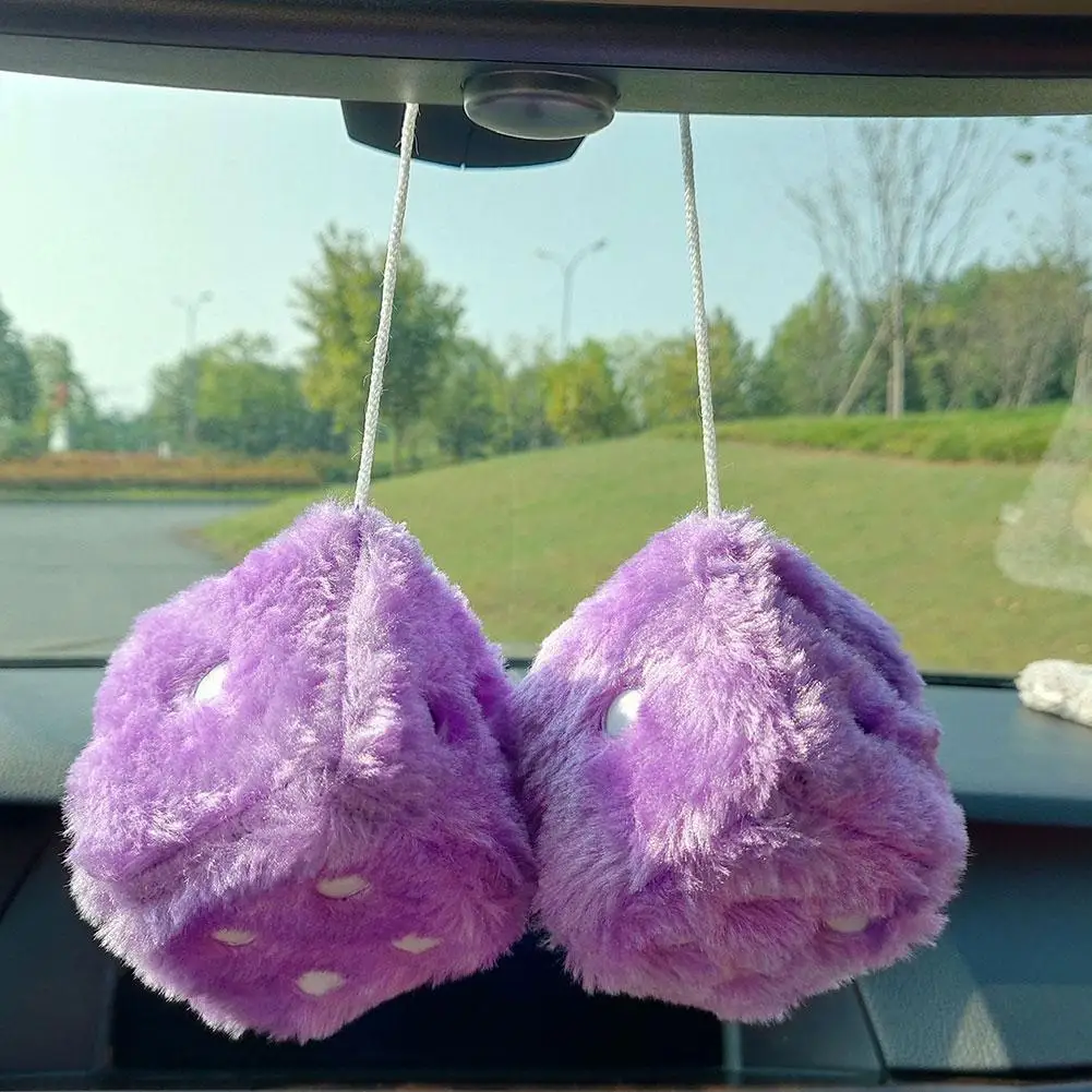 7.5 センチメートルソフトファジーサイコロ車のミラー用ペア - Car Accessories Mirror Hanging のレビューと価格