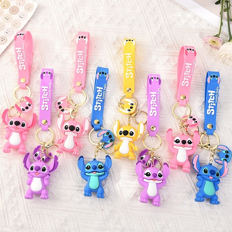 かわいいリロ＆スティッチおもちゃキーホルダーアニメスティッチ - Car Accessories For Women のレビューと価格