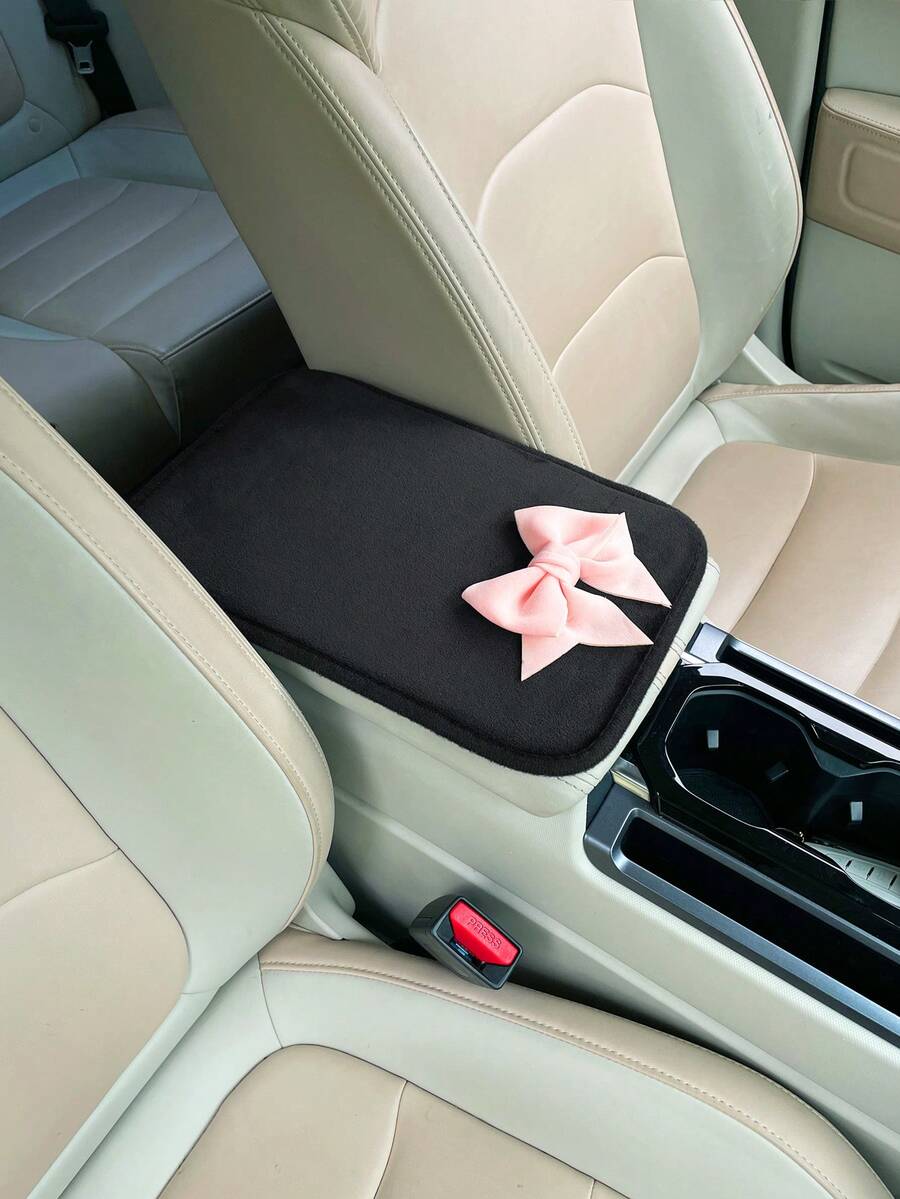1pc リボン装飾カーアームレストボックスパッド、クリエイテ - Car Accessories For Women のレビューと価格