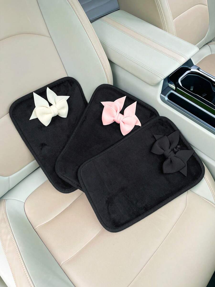 1pc リボン装飾カーアームレストボックスパッド、クリエイテ - Car Accessories For Women のレビューと価格