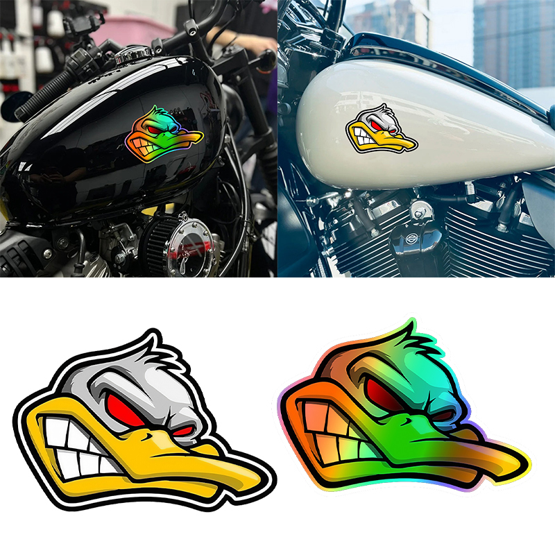 1PC おかしい漫画怒っているアヒルの頭オートバイステッカー - Car Accessories Quotes のレビューと価格