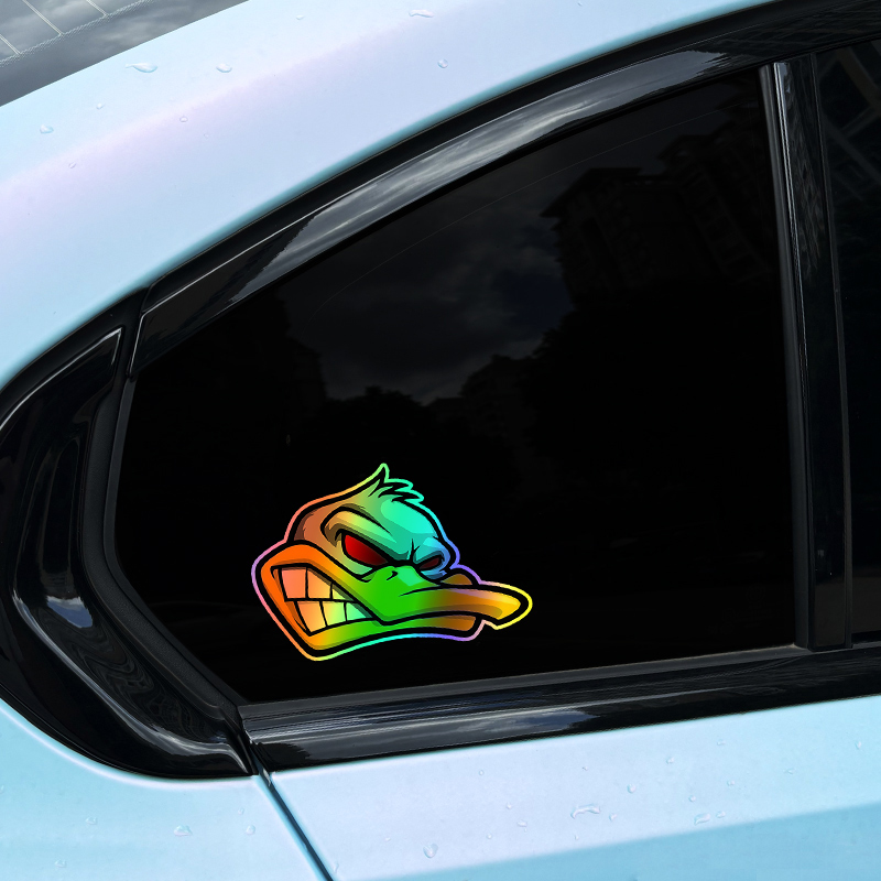 1PC おかしい漫画怒っているアヒルの頭オートバイステッカー - Car Accessories Quotes のレビューと価格