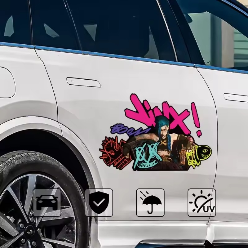 Arcane Jinx グラフィティ反射車ステッカー電動バイ - Car Accessories Window のレビューと価格
