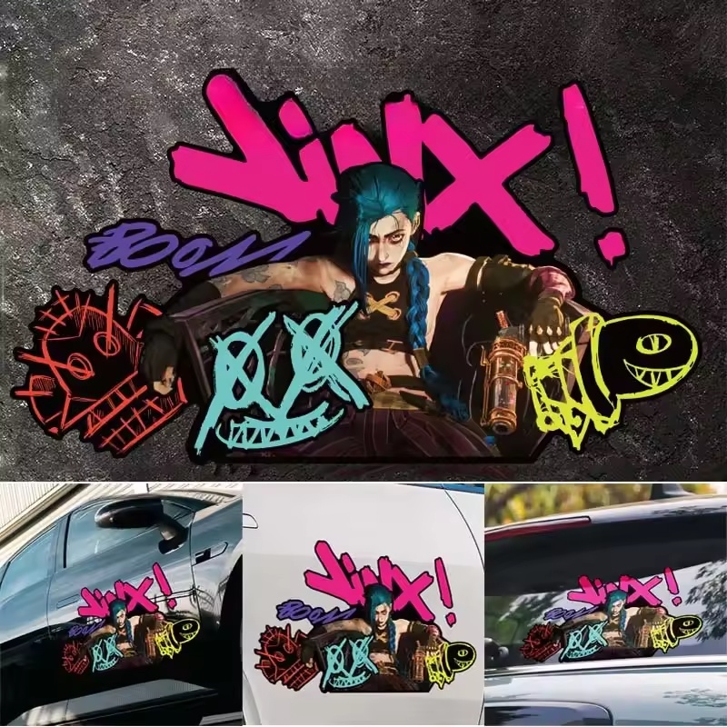 Arcane Jinx グラフィティ反射車ステッカー電動バイ - Car Accessories Window のレビューと価格