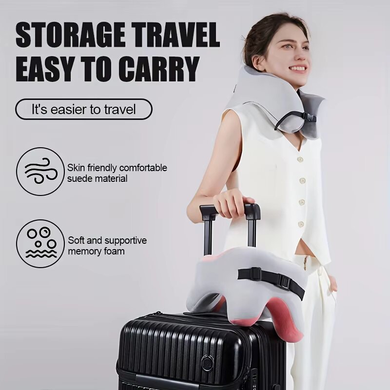 メモリーフォームU字型ネックピロー 旅行用飛行機睡眠枕 ソフ - Car Accessories Nearby のレビューと価格